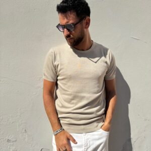 T-shirt filo cotone sabbia